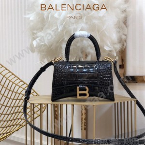 BALENCIAGA-02  巴黎世家原單爆款MINI號鱷魚紋HOURGLASS沙漏包