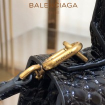 BALENCIAGA-02  巴黎世家原單爆款MINI號鱷魚紋HOURGLASS沙漏包