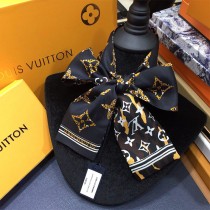 LV 真絲 雙層發帶綁帶 領結 飄帶