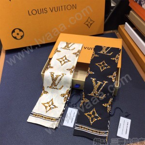 LV 真絲 雙層發帶綁帶 領結 飄帶