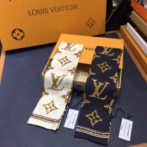 LV 真絲 雙層發帶綁帶 領結 飄帶