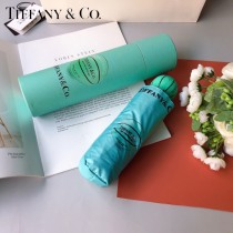 Tiffany蒂芙尼 最新藍色手柄五折口袋傘