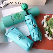 Tiffany蒂芙尼 最新藍色手柄五折口袋傘