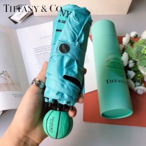 Tiffany蒂芙尼 最新藍色手柄五折口袋傘