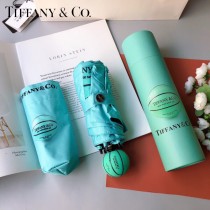 Tiffany蒂芙尼 最新藍色手柄五折口袋傘