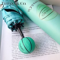 Tiffany蒂芙尼 最新藍色手柄五折口袋傘