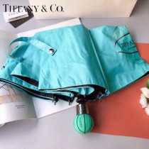 Tiffany蒂芙尼 最新藍色手柄配高檔圓桶包裝自動雨傘遮陽傘