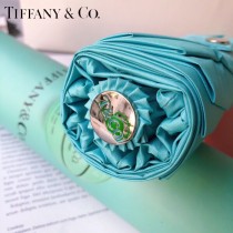 Tiffany蒂芙尼 最新藍色手柄配高檔圓桶包裝自動雨傘遮陽傘