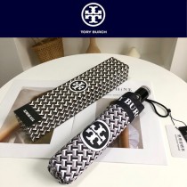 Tory Burch 托裏伯奇 高端水晶 全自動開收黑膠遮陽防曬 UV晴雨傘