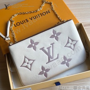 LV原版皮 M80084  Double Zip Pochette 鏈條包
