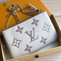 LV原版皮 M80084  Double Zip Pochette 鏈條包