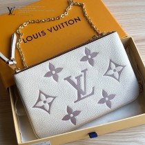 LV原版皮 M80084  Double Zip Pochette 鏈條包