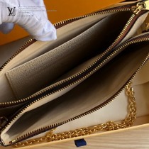 LV原版皮 M80084  Double Zip Pochette 鏈條包
