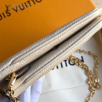 LV原版皮 M80084  Double Zip Pochette 鏈條包