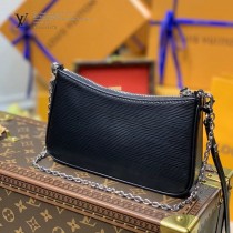 LV 原版皮 M80471黑色 80483粉色 80479杏色水波紋斜挎包