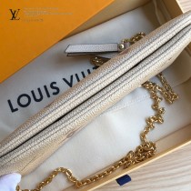 LV原版皮 M80084  Double Zip Pochette 鏈條包