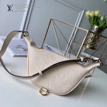 LV 原版皮 M43644-01  全皮压花 BUMBAG 胸包