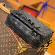 LV 原版皮  M45585 黑花 STEAMER 郵差包