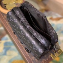 LV 原版皮  M45585 黑花 STEAMER 郵差包