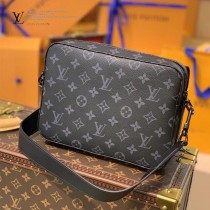 LV 原版皮  M45585 黑花 STEAMER 郵差包