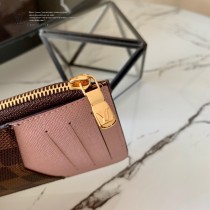 lv N60405-1 粉色原單多功能拉鏈卡夾