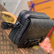 LV 原版皮 M57307 黑色全皮壓花STEAMER 郵差包