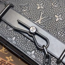 LV 原版皮 M57307 黑色全皮壓花STEAMER 郵差包