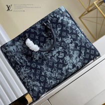 LV頂級原單M57284 新款GRAND SAC 牛仔布系列購物袋公文包