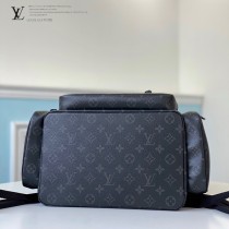 LV原版皮 M45670 黑花TRIO 雙肩包