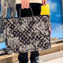 LV頂級原單M57284 新款GRAND SAC 牛仔布系列購物袋公文包