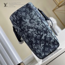 LV頂級原單M57284 新款GRAND SAC 牛仔布系列購物袋公文包