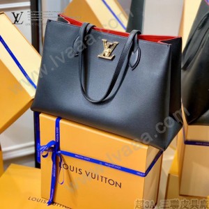 LV原版皮 M57345 2021春夏新品LOCKME 手袋購物袋