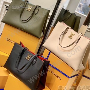 LV原版皮M57345 2021春夏新品LOCKME 手袋購物袋