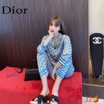 Dior迪奧 新款  情侶款 開衫件套—長袖長褲睡衣