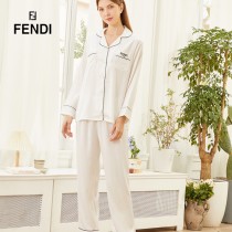 FENDI芬迪  新款睡衣 F家最經典款式超多明星網紅同款開衫紐扣款 字母刺繡2件套  長袖 長褲