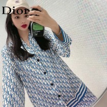 Dior迪奧 新款  情侶款 開衫件套—長袖長褲睡衣