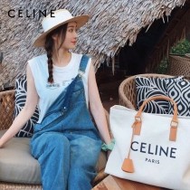 CELINE 賽琳-04 Tote黃棕色沙灘購物包