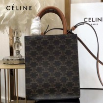 CELINE 賽琳-01  原單春夏新色 CABAS TRIOMPHE帆布花料MiNi號豎款手袋