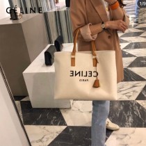 CELINE 賽琳-04 Tote黃棕色沙灘購物包