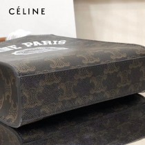 CELINE 賽琳-01  原單春夏新色 CABAS TRIOMPHE帆布花料MiNi號豎款手袋