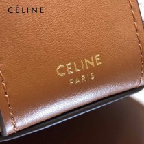 CELINE 賽琳 195192-02  原單 CELINE TAMBOUR TRIOMPHE 新款圓形盒子包刺繡織布配牛皮革中號手袋