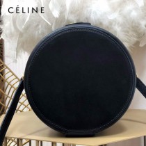 CELINE 賽琳 195192-04  原單 CELINE TAMBOUR TRIOMPHE 新款圓形盒子包刺繡織布配牛皮革中號手袋