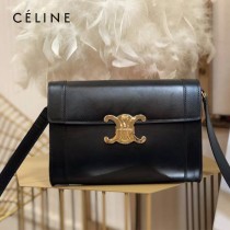 CELINE 賽琳 195263-01 原單 TRIOMPHE 牛皮革飾帶包