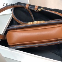CELINE 賽琳 188423 原單 CELINE TRIOMPHE凱旋門Teen Box 老花料配牛皮邊郵差包豆腐包