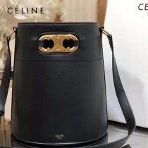 CELINE 賽琳 193043 原單新款BUCKET MAILLON TRIOMPHE  緞面牛皮革肩背水桶包