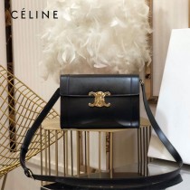 CELINE 賽琳 195263-01 原單 TRIOMPHE 牛皮革飾帶包