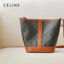 CELINE 賽琳-01  原單 TRIOMPHE CANVAS标志印花老花小号水桶包