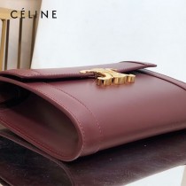 CELINE 賽琳 195263-05 原單 TRIOMPHE 牛皮革飾帶包