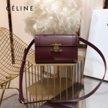 CELINE 賽琳 195263-05 原單 TRIOMPHE 牛皮革飾帶包