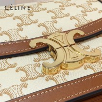 CELINE 賽琳 188423 原單 CELINE TRIOMPHE凱旋門Teen Box 老花料配牛皮邊郵差包豆腐包